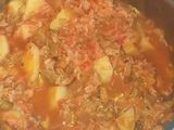 Guiso de arroz con papa y carne!