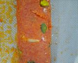 A picture of step 7 of Gajar ka halwa sushi roll with rabri cream cheese filling.