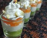 A picture of step 5 of Tricolor fruit cream.