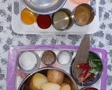 BOILED POTATO CURRY SERVED WITH KADHI, PURI, AND KHEER recipe step 1 photo