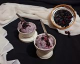 A picture of step 8 of Mulberry Ice cream with fresh cream.