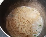Foto del paso 4 de la receta Espaguetis con crema de queso y jamón
