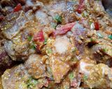 A picture of step 1 of Mutton mumbaiya biryani.