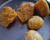A picture of step 1 of Potato And Sweet Potato Sheera.