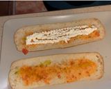 Foto del paso 6 de la receta Bocadillo de pescado, pimientos y berenjena frita