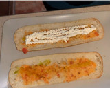 Foto del paso 6 de la receta: Bocadillo de pescado, pimientos y berenjena frita