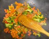A picture of step 3 of Veg Pulav.