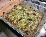 Une image de l'étape 13 de Flan de courgettes au bœuf, oignon de roscoff et romarin.