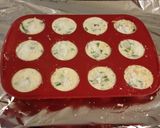 A picture of step 7 of Ham and Cheese Crustless Mini Quiches.