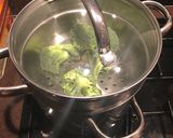 A picture of step 1 of 6 minute Salmon Broccoli pasta.