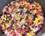 A picture of step 1 of Cheesy Black Bean & Corn Buffalo Chicken Dip.