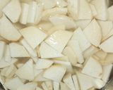 A picture of step 1 of Calocasia / Musa paradisica/ Banda Arbi curry.