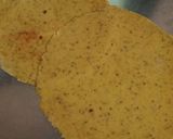 A picture of step 3 of Besan ki papdi.