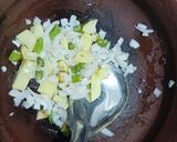 A picture of step 1 of Thick Peas & Mint soup.