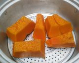 Foto langkah ke 1 dari resep Roti Tawar Labu Kuning / Pumpkin Bread (eggless).