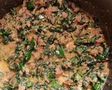 A picture of step 3 of Palak Qeema.