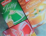 A picture of step 1 of Mango flavour fruit and jelly custard.