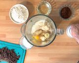 A picture of step 1 of Banana and Chocolate Bundt Cake.