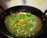 A picture of step 2 of Yellow split peas dal spinach bhurji.