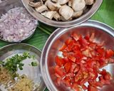 A picture of step 1 of Mushroom matar.