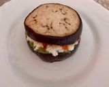 A picture of step 4 of Summer Eggplant Parmigiana with Basil Pesto, Buffalo Mozzarella, and Roasted Tomatoes.