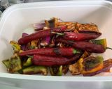 Une image de l'étape 12 de Aubergines chinoises, poivron vert et piments rouges marinés grillés à la plancha.