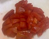 A picture of step 1 of Achari Aloo Baingan.