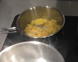 A picture of step 1 of Gnocchi with squash & sage purée.