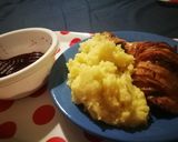 Töltött csirkecomb bacönnel, sült almával, tört krumplival :) recept fázis 5 fotója