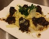 A picture of step 7 of Bianco Meats-Grilled Bourbon Steak Tips on Creamy Parm Polenta !.