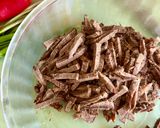 A picture of step 1 of Salad with Boiled Beef and Pickled Honey Mushrooms.