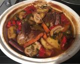 A picture of step 10 of Lamb shank tagine (cooked in a tagine pot).