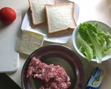 簡單的吐司漢堡的食譜步驟1照片