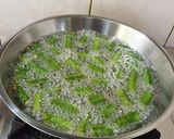 A picture of step 1 of Bhindi ke pakode.