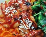 Foto langkah ke 3 dari resep Bibimbap Smoked Chicken.
