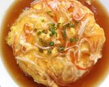 รูปขั้นตอนการทำที่ 4 ของ ข้าวหน้าไข่เจียวเนื้อปูเทียม (天津丼)