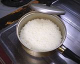 A picture of step 5 of Boiled white rice, used a pot with lid.