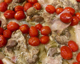 A picture of step 5 of Chicken with Shallots and Cherry Tomatoes.