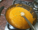 A picture of step 3 of Matar paneer curry.