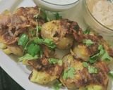 A picture of step 5 of Chicken cheese smashed potatoes.
