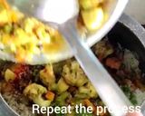 A picture of step 6 of Paneer Biryani in pressure cooker.