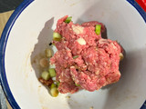 Sticky hoisin beef meatballs with sesame veg