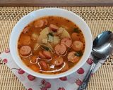 Gyors házias virslis krumplileves recept fázis 5 fotója