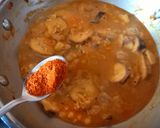 A picture of step 4 of Raw Banana and white peas curry.