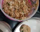 A picture of step 1 of Sabudana Vade.