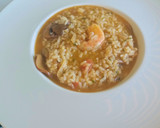 Foto del paso 5 de la receta: Meloso de arroz y setas con gambas al ajillo