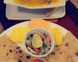 A picture of step 5 of Daal masoor with baingan.
