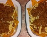 A picture of step 2 of Nachos with Shredded Beef and Cheese.