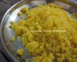 A picture of step 5 of Moong Dal Laddoo without sugar.