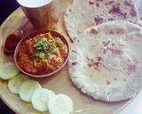 A picture of step 4 of Eggplant curry with millet roti(Ringadano oro bajra na rotla).